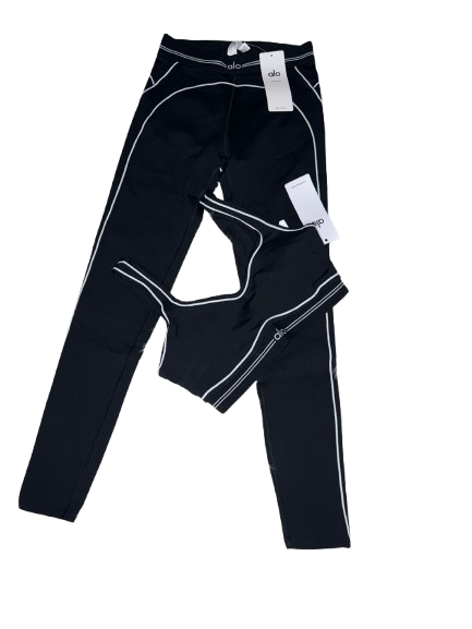 Noir Luxe Trim Sculpt Set (Leggings + Bra)