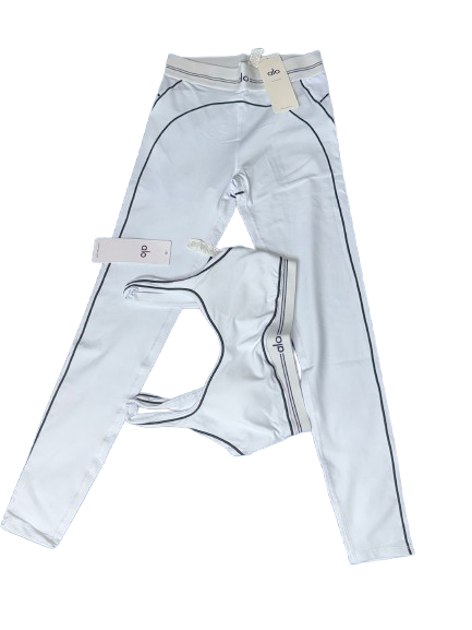 Ivory Luxe Trim Sculpt Set (Leggings + Bra)